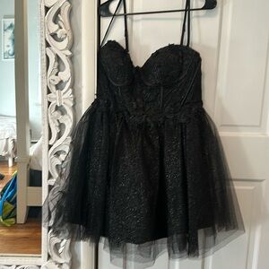 Black corset sparkly Homecoming dress.